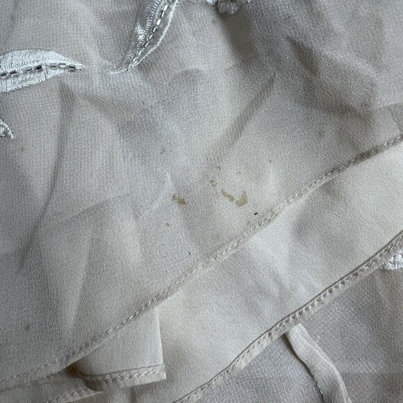 Anthropologie BHLDN Belize Embroidered A-Line Long-Sleeve V-Neck Gown Size 18 - Picture 12 of 16